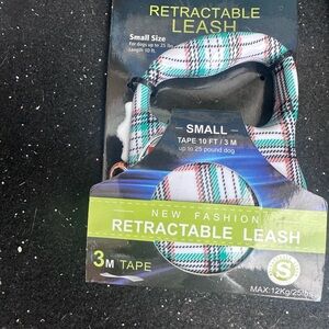 Plaid Retractable Leash for small pets